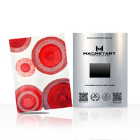 Red Abstract Circle Wall Art – Modern Geometric Magnetic Aluminium Print | MagnetArt
