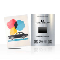 Retro Balloon Car Metal Wall Art – Playful Minimalist Automotive Magnetic Aluminium Print | MagnetArt