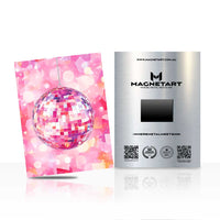 Pink Disco Ball Metal Wall Art – Glam Pop Art Magnetic Aluminium Print | MagnetArt
