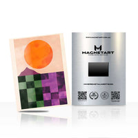 Geometric Sunset Metal Wall Art – Retro Abstract Magnetic Aluminium Print | MagnetArt