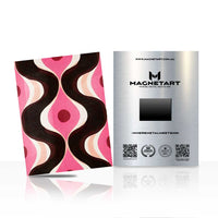 Retro Wave Abstract Wall Art – 70s Pink Magnetic Aluminium Print | MagnetArt