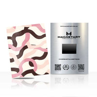Pink Abstract Wave Wall Art – Modern Retro Pattern Aluminium Print | MagnetArt