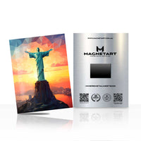 Christ the Redeemer Sunset Metal Wall Art – Rio Skyline Aluminium Print | MagnetArt