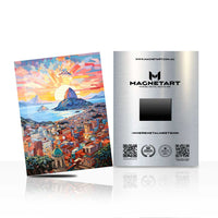 Rio de Janeiro Sunset Metal Wall Art – Vibrant Coastal Cityscape Aluminium Poster | MagnetArt