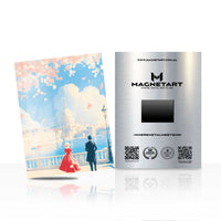 Romantic Sky Balcony Metal Wall Art – Dreamy Couple Magnetic Aluminium Print | MagnetArt