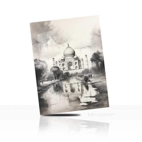 Romantic European Landmark Wall Art – Soft Sepia Black & White Reflection Print | MagnetArt