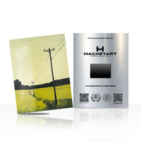 Countryside Power Lines Metal Wall Art – Minimal Rural Landscape Magnetic Aluminium Print | MagnetArt