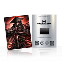 Crimson Shogun Revenant Metal Wall Art – Dark Samurai Warrior Magnetic Aluminium Print | MagnetArt