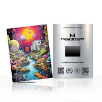 Cosmic Canyon Sci-Fi Landscape Metal Wall Art