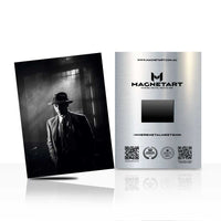 Shadow Noir Figure Wall Art – Dark Cinematic Black & White Metal Print | MagnetArt