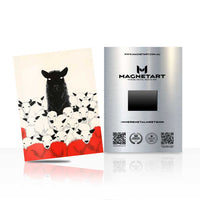 Midnight Sheep Metal Wall Art – Whimsical Farmhouse Animal Magnetic Aluminium Print | MagnetArt
