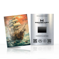 Vintage Sailing Ship Metal Wall Art – Ocean Sunset Nautical Aluminium Print | MagnetArt