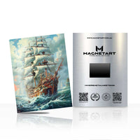 Sailing Ship Ocean Waves Metal Wall Art – Light Coastal Nautical Aluminium Print | MagnetArt