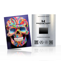 Neon Psychedelic Skull Metal Wall Art