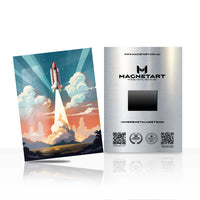 Rocket Launch Horizon – Retro Space Travel Wall Art | MagnetArt