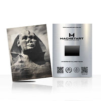 Majestic Sphinx Metal Wall Art – Vintage Black & White Egyptian Monument Aluminium Print | MagnetArt