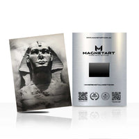 Eternal Sphinx Metal Wall Art – Black & White Egyptian Monument Aluminium Print | MagnetArt
