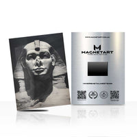 Ancient Sphinx Metal Wall Art – Black & White Egyptian Sculpture Aluminium Print | MagnetArt