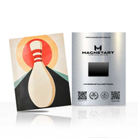 Minimal Bowling Pin Wall Art – Retro Geometric Sports Aluminium Print | MagnetArt