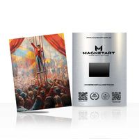 Circus Performer Stage Metal Wall Art – Dramatic Crowd Scene Aluminium Print | MagnetArt