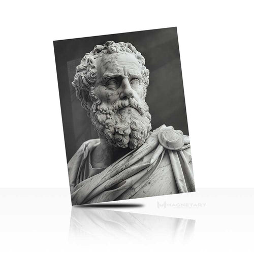 Stoic Philosopher – Classical Sculpture Black & White Wall Art | MagnetArt