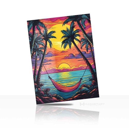 Sunset Escape Hammock Metal Wall Art