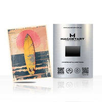 Golden Surf Horizon – Retro Coastal Sunset Wall Art | MagnetArt