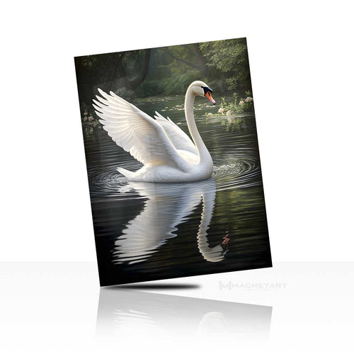 Elegant Reflection – Swan Lake Wall Art