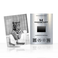 Luxury Tiger Bathroom Wall Art – Modern Monochrome Magnetic Aluminium Print | MagnetArt