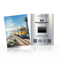 Coastal Railway Escape – Retro Seaside Train Wall Art | MagnetArt