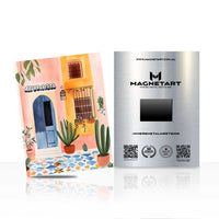 Mediterranean Alleyway Metal Wall Art – Colorful Coastal Architecture Magnetic Aluminium Print | MagnetArt