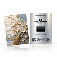 Golden Blossom Tree Metal Wall Art – Luxury Botanical Tree of Life Magnetic Aluminium Print | MagnetArt
