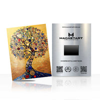 Golden Mosaic Tree Metal Wall Art – Abstract Tree of Life Magnetic Aluminium Print | MagnetArt