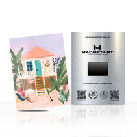 Tropical Beach House Metal Wall Art – Coastal Boho Magnetic Aluminium Print | MagnetArt
