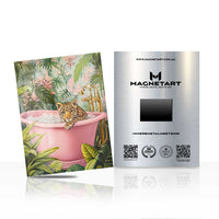 Tropical Leopard Bathtub Wall Art – Luxury Jungle Aluminium Print | MagnetArt
