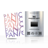 Panic Typography Metal Wall Art – Modern Minimalist Word Art Magnetic Aluminium Print | MagnetArt