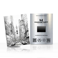 City Rush Perspective – Black & White Urban Street Wall Art | MagnetArt