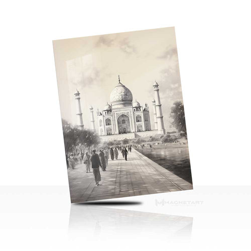 Timeless Cathedral Metal Wall Art – Vintage Black & White Architecture Aluminium Print | MagnetArt