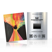 Eruption of Color Metal Wall Art – Abstract Volcano Rainbow Magnetic Aluminium Print | MagnetArt