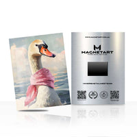 Stylish Swan Wall Art – Elegant Animal Portrait Aluminium Print