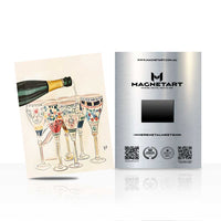 Champagne Glasses Wall Art – Celebration Illustration Aluminium Print