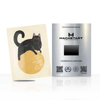 Minimal Cat Moon Wall Art – Modern Aesthetic Aluminium Print