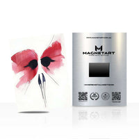 Red Flower Wall Art – Minimal Floral Aluminium Print