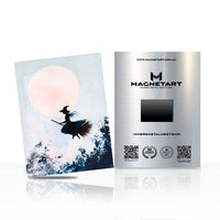 Mystic Moon Wall Art – Witch Silhouette Aluminium Print