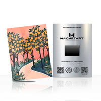 Sunset Forest Wall Art – Stylized Landscape Aluminium Print