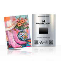 Pink Cowboy Boots Wall Art – Western Aesthetic Aluminium Print