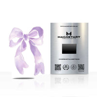 Lavender Bow Wall Art – Minimal Ribbon Illustration Aluminium Print