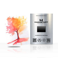 Watercolor Autumn Tree Metal Wall Art – Minimalist Nature Magnetic Aluminium Print | MagnetArt