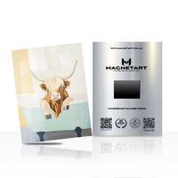 Boho Longhorn Skull Metal Wall Art – Rustic Western Magnetic Aluminium Print | MagnetArt