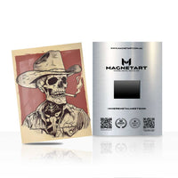 Skeleton Cowboy Wall Art – Vintage Western Skull Aluminium Print | MagnetArt
